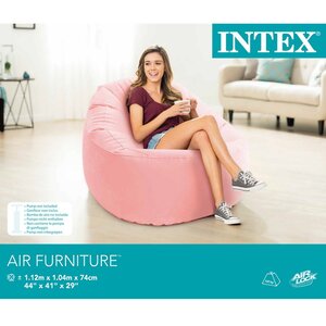 Надувное кресло Beanless Bag Chair 112*104*74 см коралловое INTEX фото 5