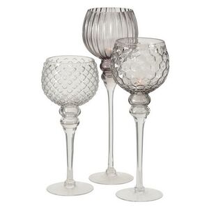 Набор стеклянных подсвечников - бокалов Модена 30-40 см серый, 3 шт Boltze (Больтце) фото 9