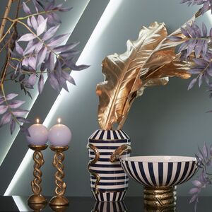 Металлический подсвечник для 1 свечи Graceful Snake 25 см золотой EDG (ЭДГ) фото 2