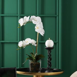 Металлический подсвечник для 1 свечи Graceful Snake 25 см черный EDG (ЭДГ) фото 2