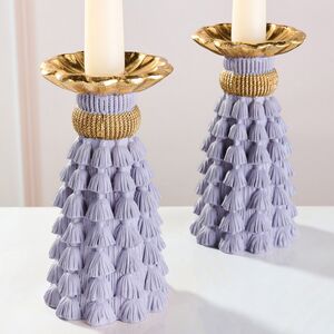 Декоративный подсвечник Tassel Roggero 15 см лавандовый EDG (ЭДГ) фото 2
