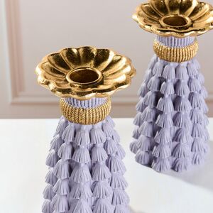 Декоративный подсвечник Tassel Roggero 15 см лавандовый EDG (ЭДГ) фото 4