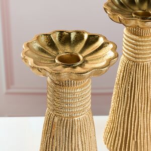 Декоративный подсвечник Tassel 21 см золотой EDG (ЭДГ) фото 4