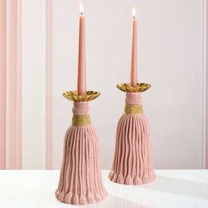 Декоративный подсвечник Grande Tassel 26 см пудровый EDG фото 1
