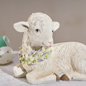 Декоративная фигурка Ягненок Жак с цветочным венком 15 см EDG (ЭДГ) фото 5