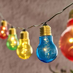 Ретро гирлянда на батарейках Glow 5 разноцветных лампочек, 1 м, черный ПВХ, IP44