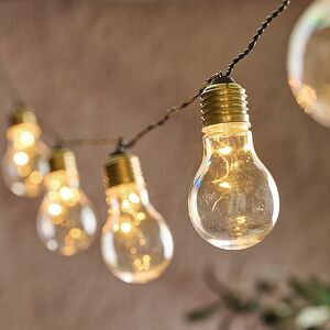 Ретро гирлянда на батарейках Glow 5 прозрачных лампочек с теплым белым светом, 1 м, черный ПВХ, IP44