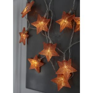 Светодиодная гирлянда на батарейках Медные Звездочки, 1.35 м, 10 теплых белых ламп, прозрачный ПВХ, IP20 (Star Trading, Швеция). Артикул: 728-53