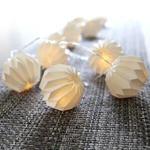 Светодиодная гирлянда на батарейках Бумажные Фонарики - Подснежник 2.25 м, 10 теплых белых ламп, прозрачный ПВХ, IP20 (Star Trading, Швеция). Артикул: 728-75