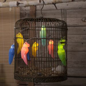 Светодиодная гирлянда на батарейках Попугайчики 1.8 м, 10 теплых белых ламп, прозрачный ПВХ, IP20 (Star Trading, Швеция). Артикул: 728-89