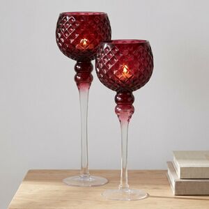 Набор подсвечников-бокалов Мануэль 35-40 см, 2 шт, марсала Boltze (Больтце) фото 1