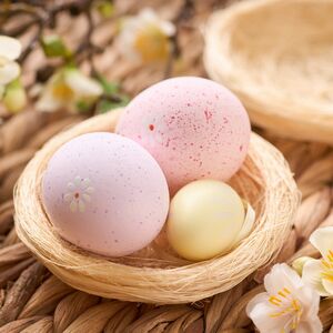 Пасхальное украшение Гнездо Птички Вивьен 10 см кремовое, 2 шт Koopman фото 1