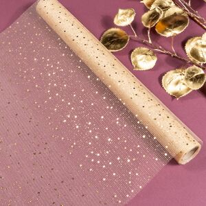 Сетка для декорирования с блестками 39*200 см золотая (Koopman, Нидерланды). Артикул: 767530400