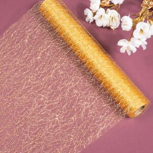 Ткань для декорирования Ажурная Паутинка 28*500 см золотая (Koopman, Нидерланды). Артикул: 767600600