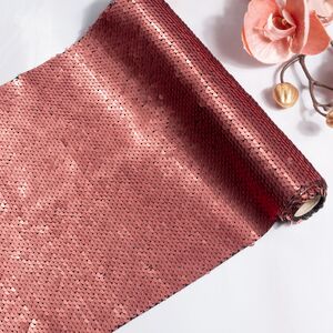 Дорожка на стол Божоле 125*25 см с двусторонними пайетками коралловая Koopman (Купман) фото 2