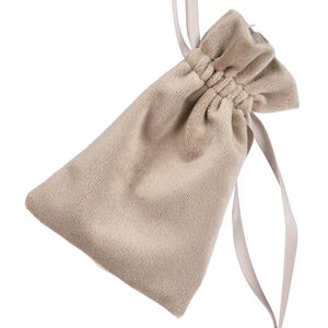 Бархатный мешочек Вельвето 12*8 см, песочный (Koopman, Нидерланды). Артикул: 767650610-3