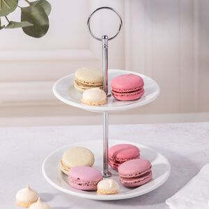 Этажерка для фруктов Сальви двухъярусная 21 см, фарфор