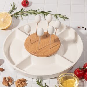 Набор для сервировки - менажница Appetizer 25 см, со шпажками