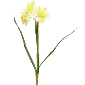 Искусственный цветок Нарцисс 40 см бело-желтый Kaemingk фото 3
