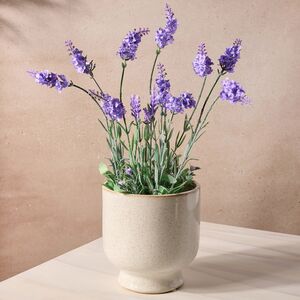 Искусственный цветок Лаванда Лоддон Блю в горшке 38 см