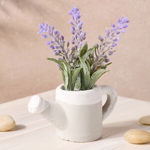Искусственный цветок Лаванда Лоддон Блю в горшке-лейке 13 см