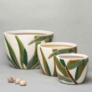 Набор декоративных кашпо Liana Leaf 14-26 см, 3 шт Kaemingk фото 6