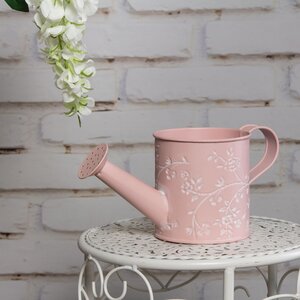 Декоративное кашпо-лейка Амальфи 22*10 см розовое, металл