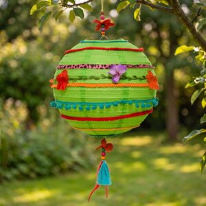 Бумажный шар Хиппи-стиль 50*30 см зеленый