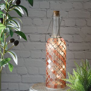 Светильник-бутылка Greek Rose 30 см на батарейках, стекло