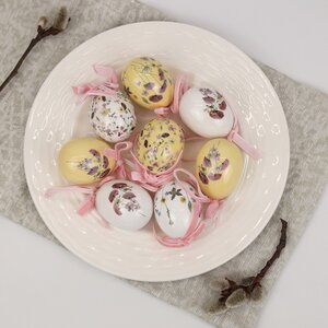 Пасхальные украшения Яйца Floral Easter 5 см, 8 шт, подвеска Kaemingk фото 6