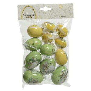 Пасхальные украшения Яйца с лентами - Happy Easter 4-6 см, 12 шт, подвеска Kaemingk фото 2