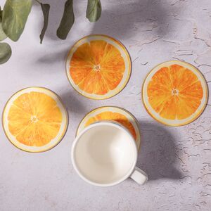 Набор подставок под кружки Orange Slice 9 см, 4 шт, стекло