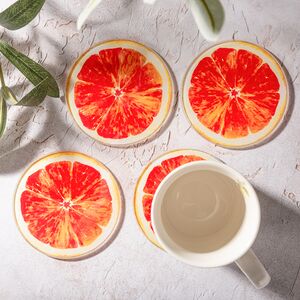 Набор подставок под кружки Grapefruit 9 см, 4 шт, стекло