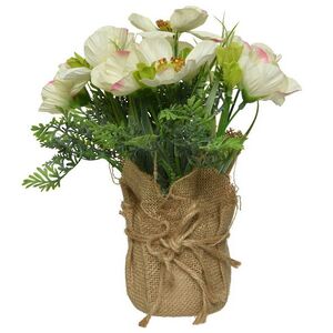 Искусственный букет Анемоны в джутовом кашпо 27 см Kaemingk фото 3