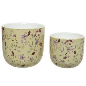 Набор декоративных кашпо Франсуаза 10-12 см, 2 шт, желтый, керамика Kaemingk фото 6