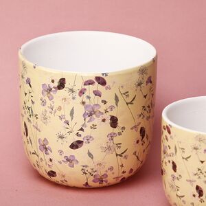 Набор декоративных кашпо Франсуаза 10-12 см, 2 шт, желтый, керамика Kaemingk фото 2