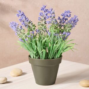 Искусственная Лаванда Лоддон Блю в цветочном горшке 17 см