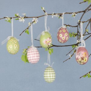 Пасхальные украшения Яйца Flower Easter 5 см, 8 шт, подвеска Kaemingk фото 2