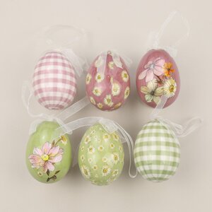 Пасхальные украшения Яйца Flower Easter 5 см, 8 шт, подвеска Kaemingk фото 3