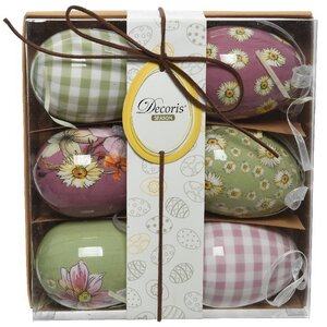Пасхальные украшения Яйца Flower Easter 8 см, 6 шт, подвеска Kaemingk фото 2