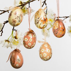 Пасхальные украшения Яйца Easter Etude 6 см, 6 шт, подвеска (Kaemingk, Нидерланды). Артикул: 805869