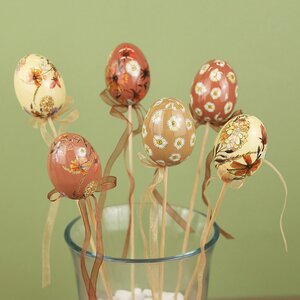 Пасхальные украшения Яйца на палочке Easter Etude 6 см, 6 шт