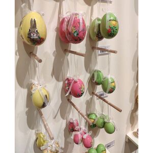 Декоративные пасхальные яйца с лентами Весенние трели 6 см, 6 шт, подвеска Kaemingk (Кейминг) фото 4