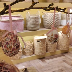 Пасхальные украшения Яйца с лентами - Полевые цветы 4-6 см, 12 шт, подвеска Kaemingk фото 4