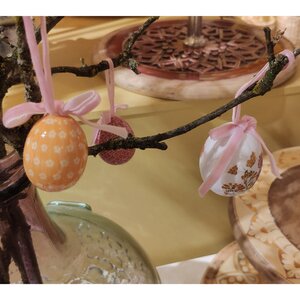 Пасхальные украшения Яйца с лентами - Полевые цветы 4-6 см, 12 шт, подвеска Kaemingk фото 5