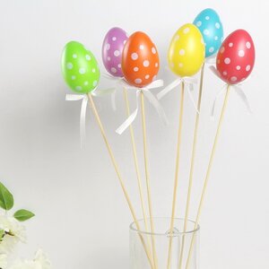 Пасхальные украшения Яйца на палочке Easter Twister 6 см, 6 шт