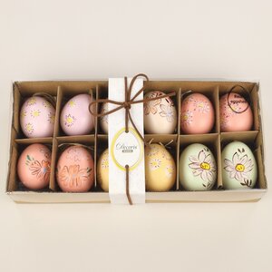 Пасхальные украшения Яйца Sunny Easter 6 см, 12 шт, натуральные Kaemingk фото 4