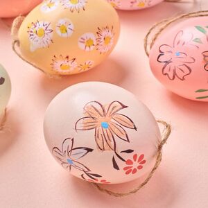 Подвесные украшения Яйца Солнечная Пасха 6 см, 6 шт, натуральные Kaemingk (Кейминг) фото 3