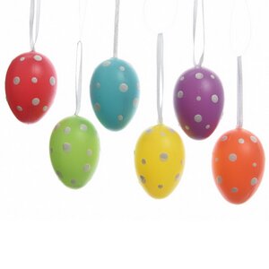 Пасхальные украшения Яйца Colours of Easter 9 см, 6 шт, подвеска Kaemingk фото 4