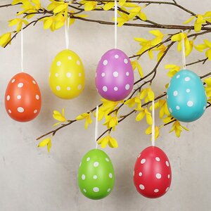 Пасхальные украшения Яйца Colours of Easter 9 см, 6 шт, подвеска Kaemingk фото 2